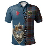 Clan Anderson Highland Society of London Tartan Polo Shirt - Lion Rampant And Celtic Thistle Style TX81 Anderson Highland Society of London Tartan Tartan Polo